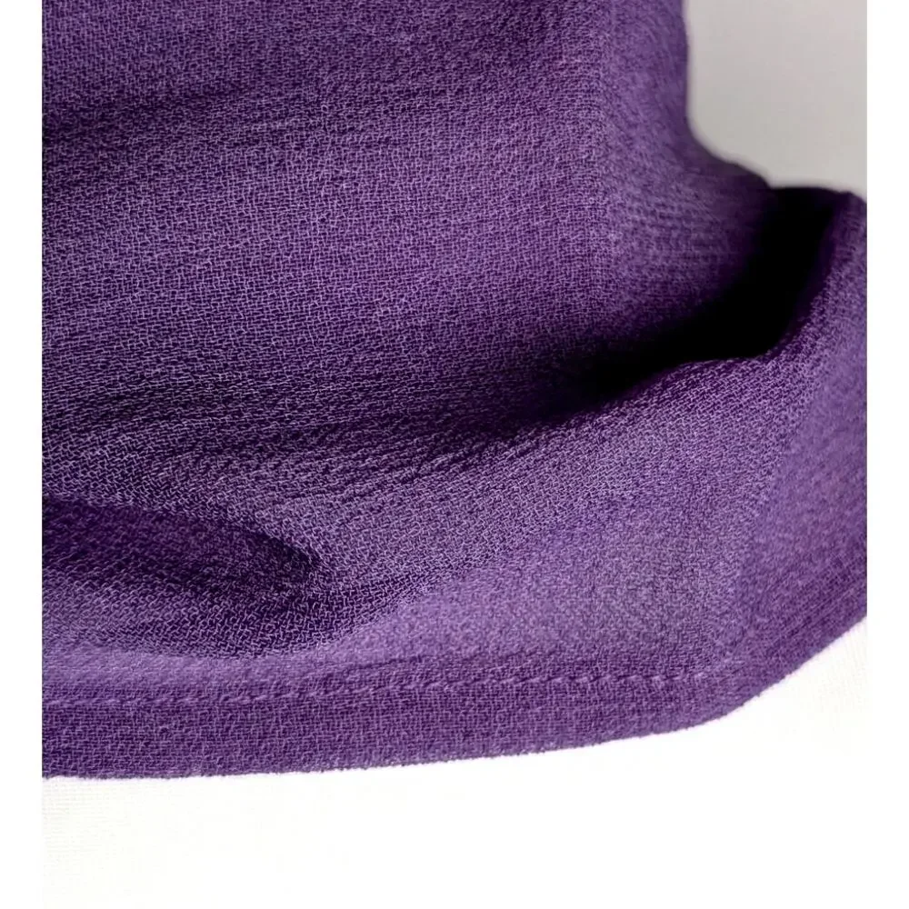 Vtg Pegasus Hand Dyed Silk Crepe Scarf Ombré Purple Tassels Fiber Art 68x11 EUC